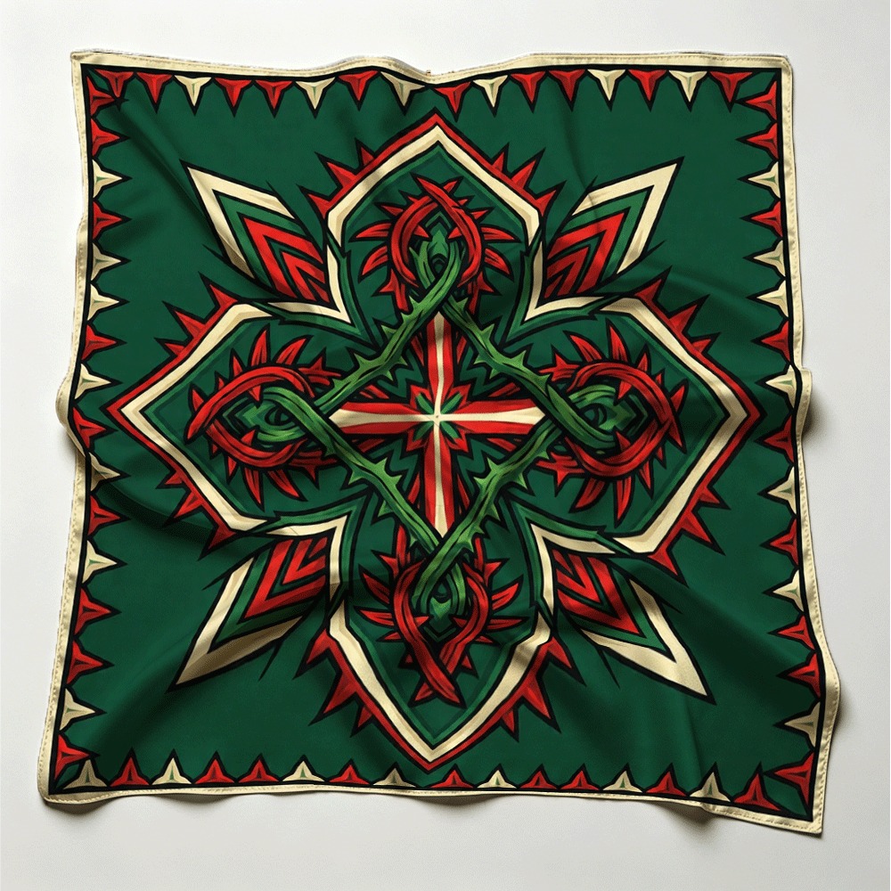 Red and green thorny vine patt - Luxury Bags For Summer ulasan dan harga